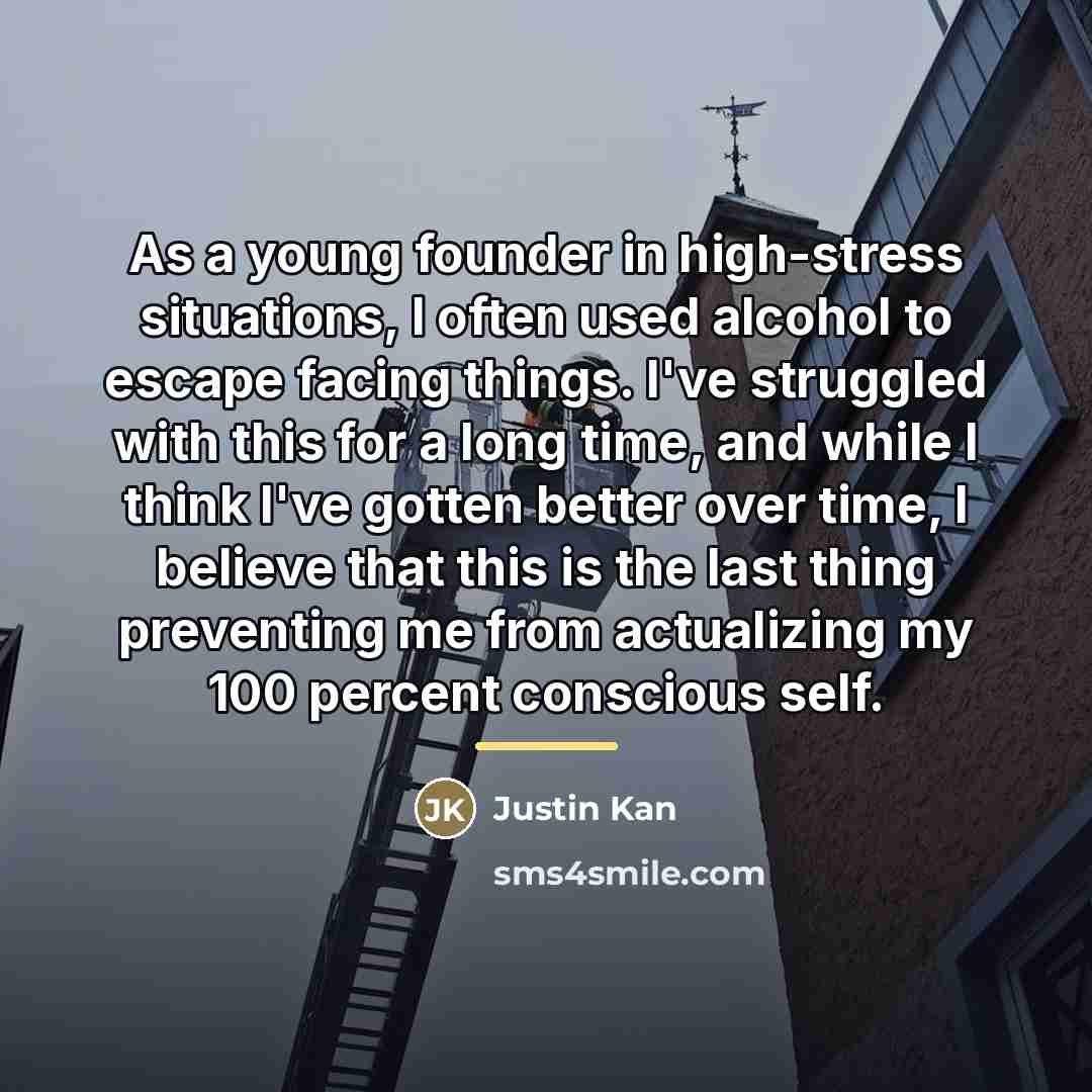 “As a young founder in high-stress situations, I often used…” quote by Justin Kan