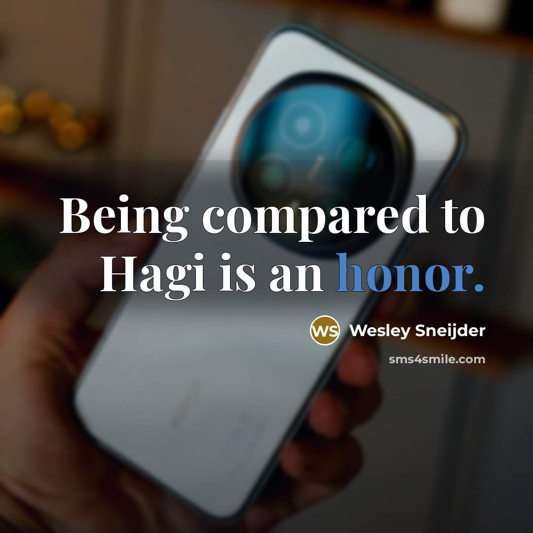 “Being compared to Hagi is an honor.…” quote by Wesley Sneijder