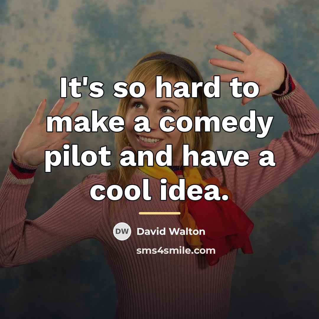 “It's so hard to make a comedy pilot and have…” quote by David Walton