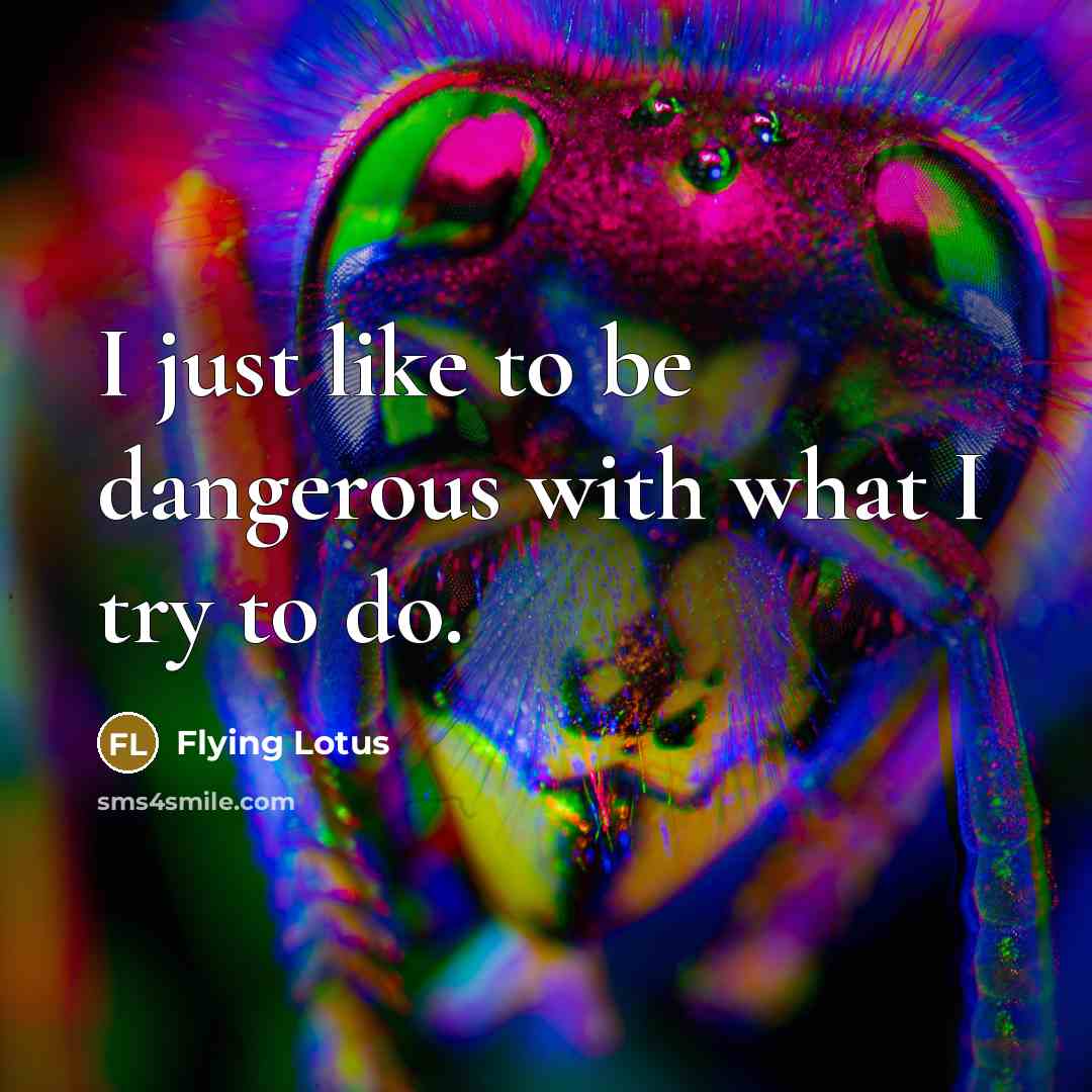 “I just like to be dangerous with what I try…” quote by Flying Lotus