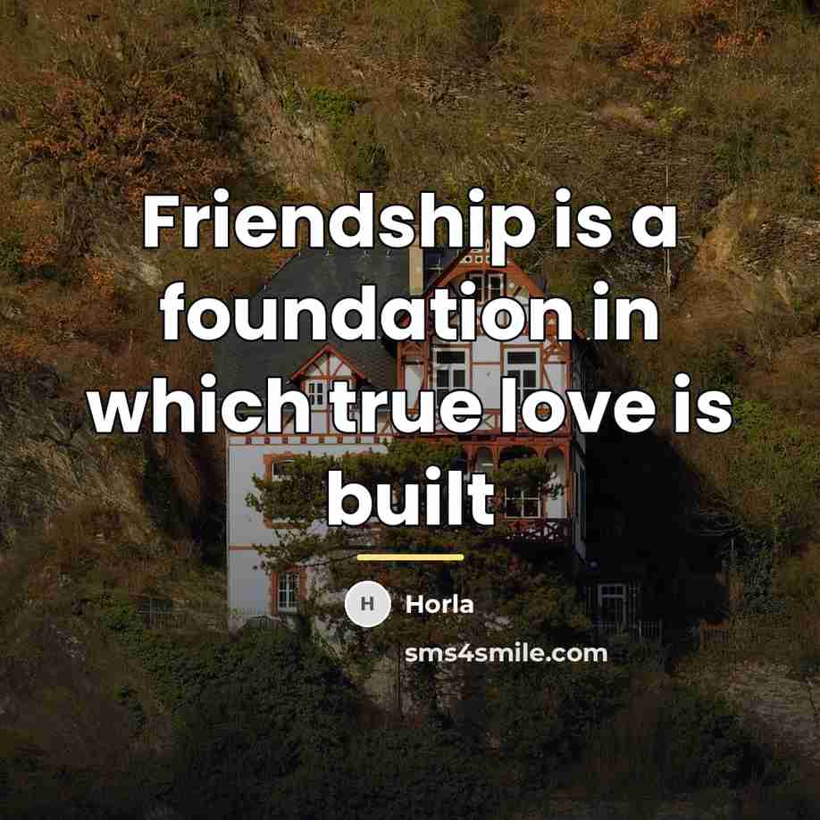“Friendship is a foundation in which true love is built…” quote by Horla