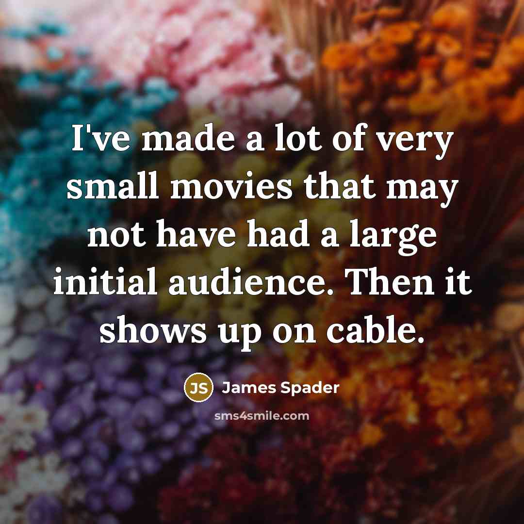“I've made a lot of very small movies that may…” quote by James Spader