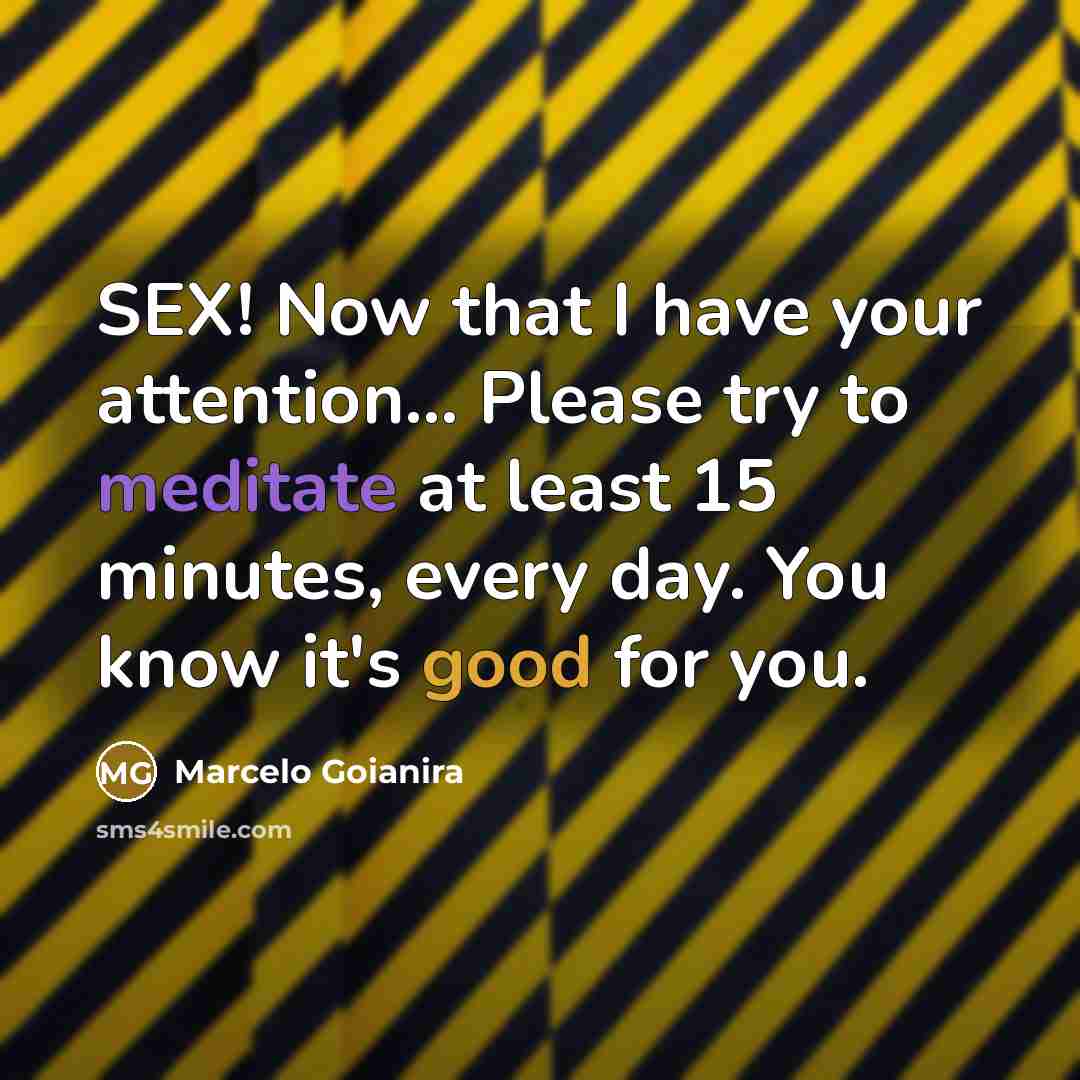 “SEX! Now that I have your attention... Please try to…” quote by Marcelo Goianira