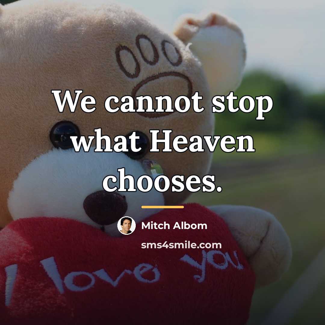 “We cannot stop what Heaven chooses.…” quote by Mitch Albom