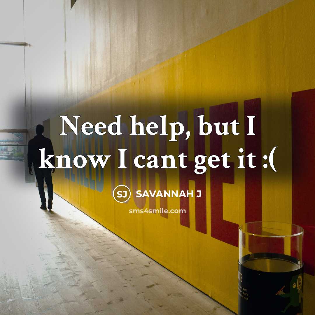 “Need help, but I know I cant get it :(…” quote by Savannah J