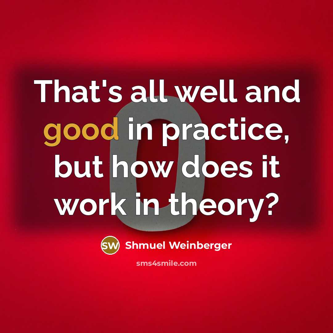 “That's all well and good in practice, but how does it work in theory?” quote by Shmuel Weinberger