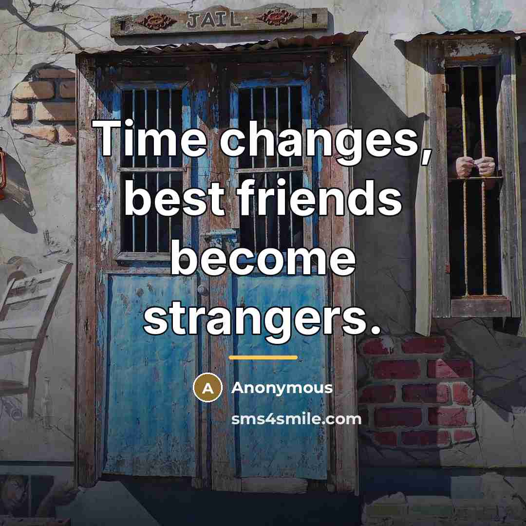 “Time changes, best friends become strangers.…” quote by Anonymous
