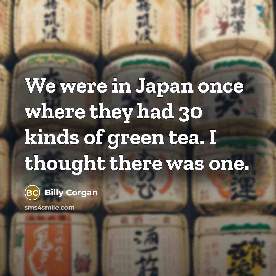 “We were in Japan once where they had 30 kinds…” quote by Billy Corgan