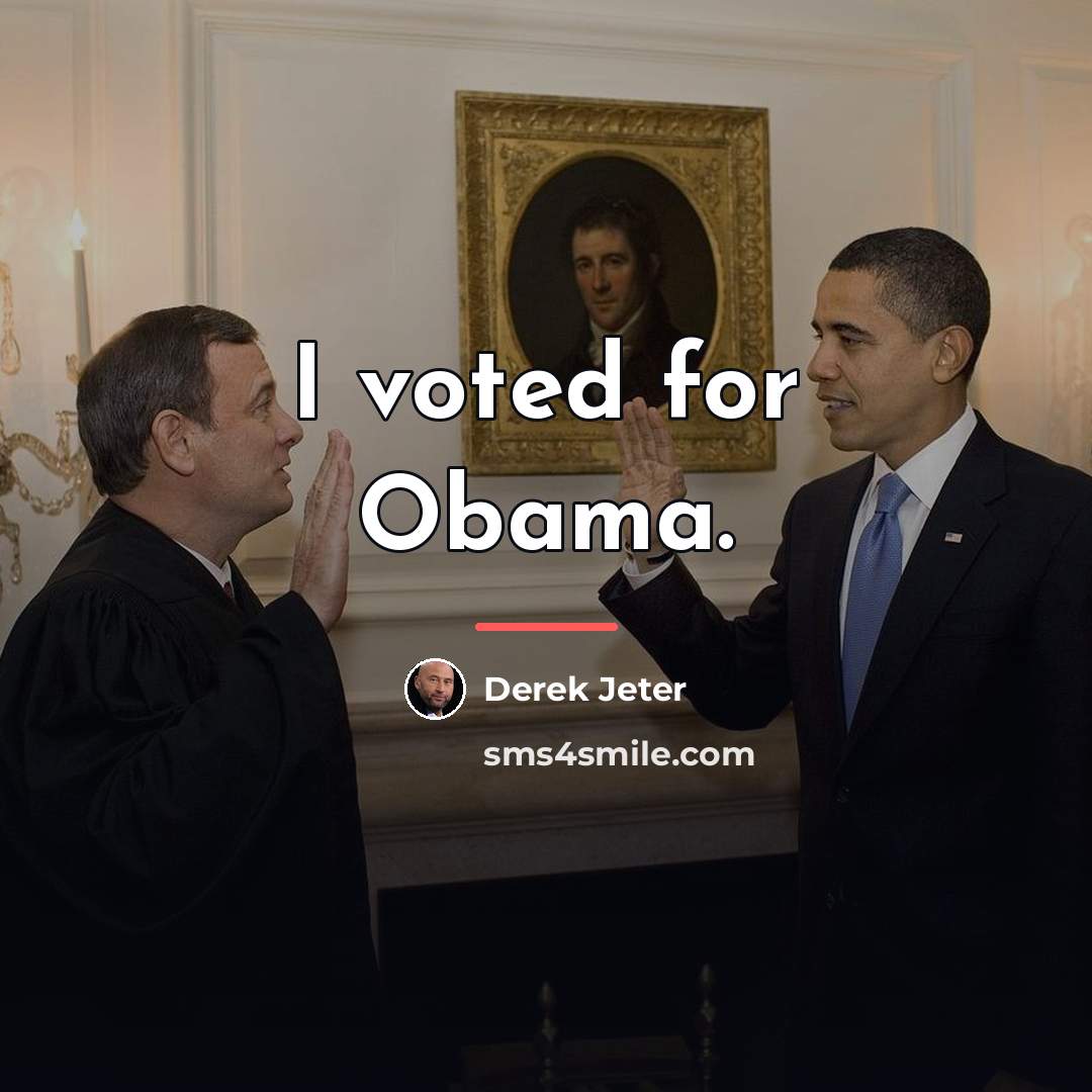 “I voted for Obama.…” quote by Derek Jeter