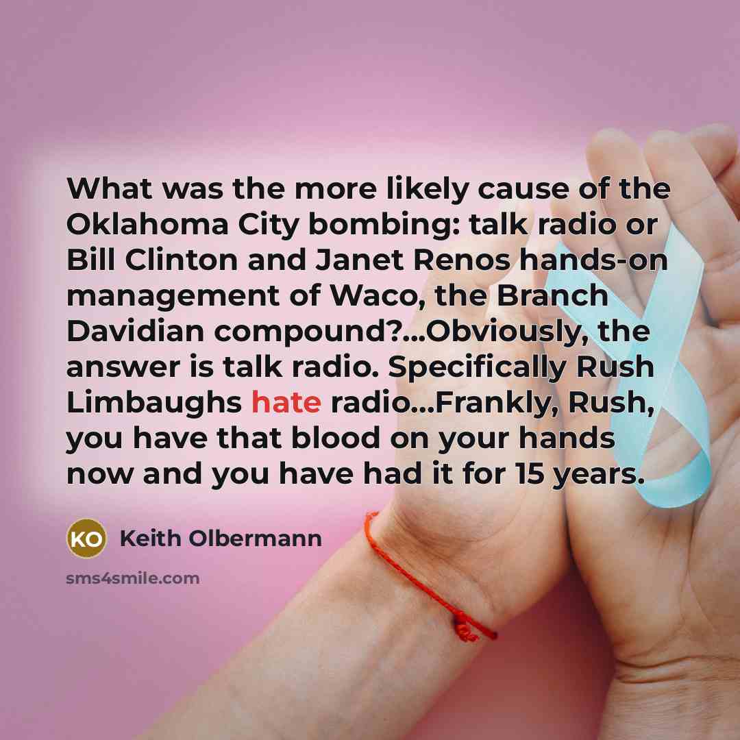 “What was the more likely cause of the Oklahoma City…” quote by Keith Olbermann