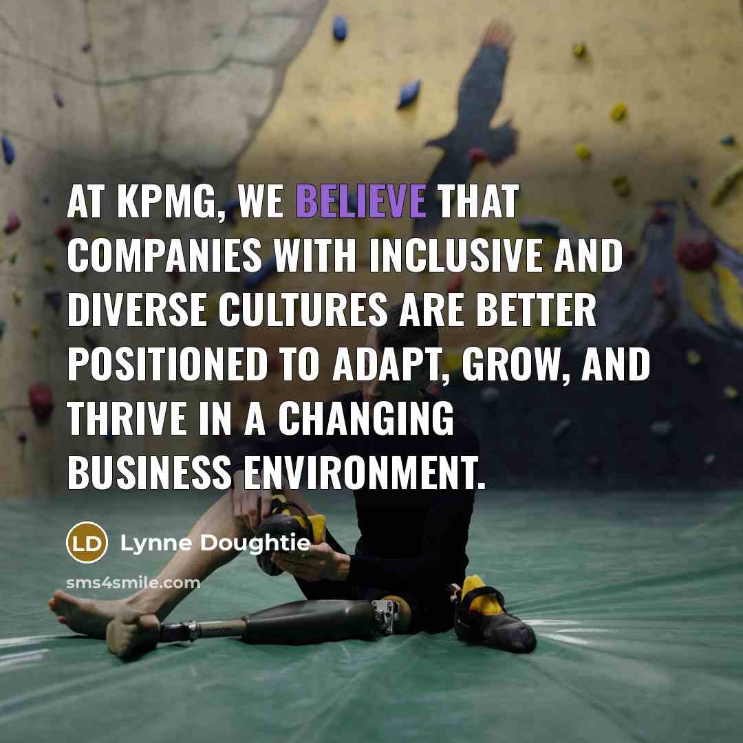 “At KPMG, we believe that companies with inclusive and diverse…” quote by Lynne Doughtie