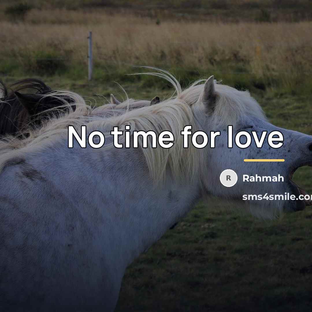 “No time for love…” quote by Rahmah