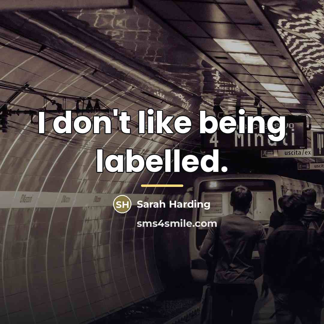 “I don't like being labelled.…” quote by Sarah Harding
