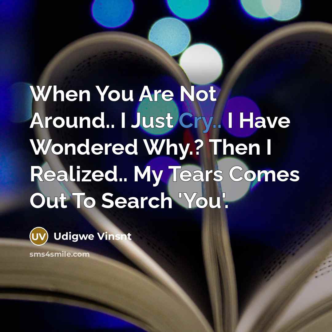 “When You Are Not Around.. I Just Cry.. I Have…” quote by Udigwe Vinsnt