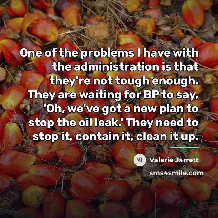 “One of the problems I have with the administration is…” quote by Valerie Jarrett