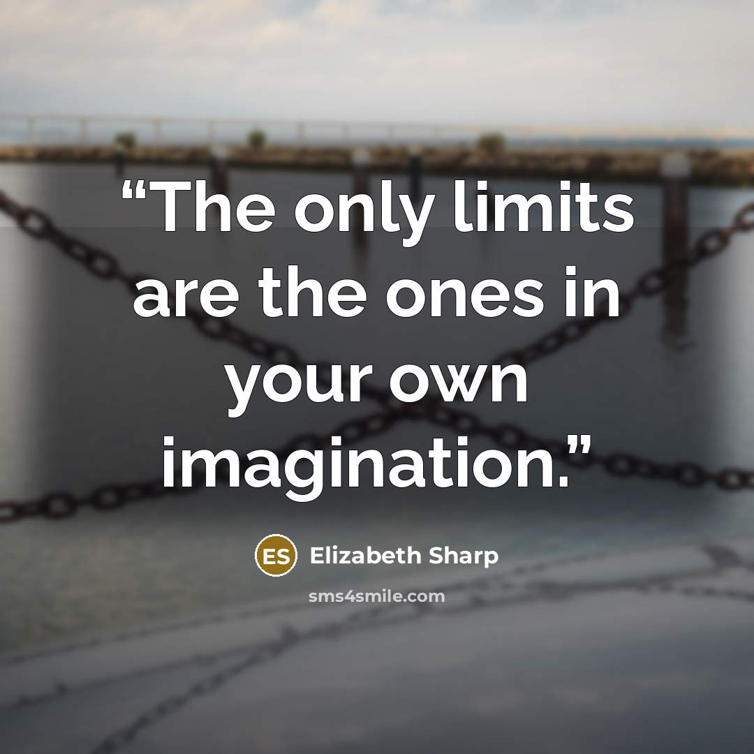 “The only limits are the ones in your own imagination.” quote by Elizabeth Sharp