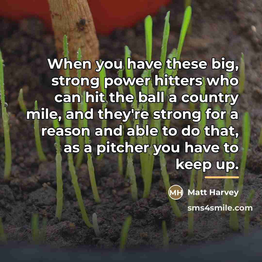 “When you have these big, strong power hitters who can…” quote by Matt Harvey
