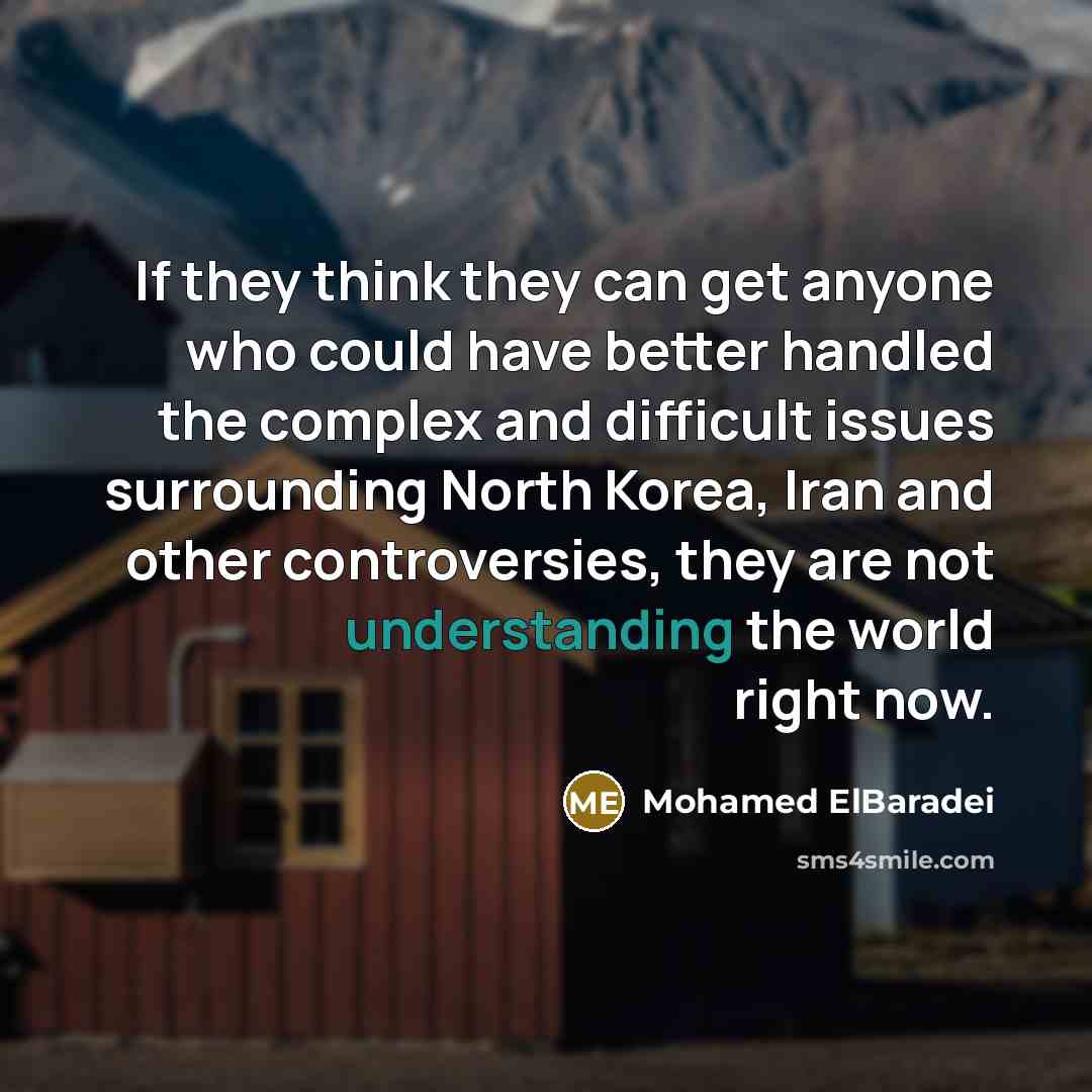 “If they think they can get anyone who could have…” quote by Mohamed ElBaradei