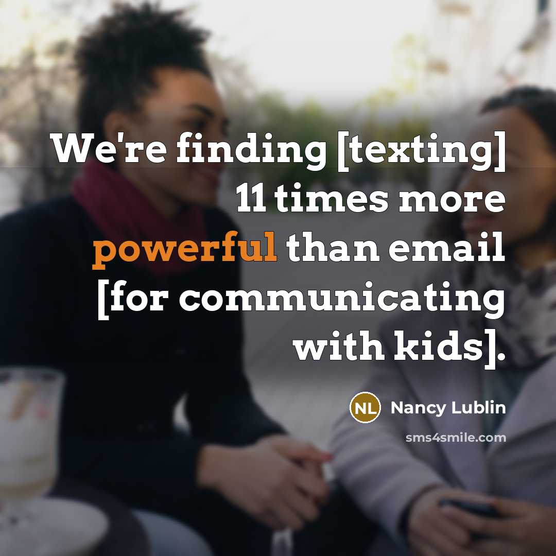 “We're finding [texting] 11 times more powerful than email [for…” quote by Nancy Lublin