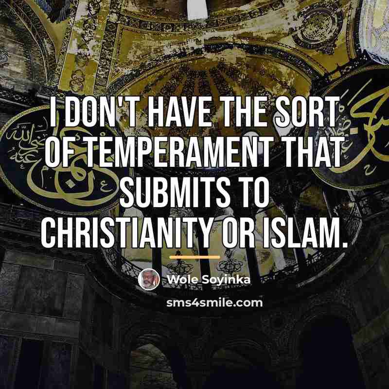 “I don't have the sort of temperament that submits to…” quote by Wole Soyinka