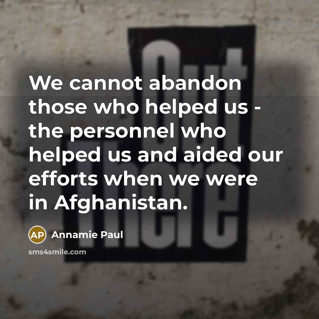 “We cannot abandon those who helped us - the personnel…” quote by Annamie Paul