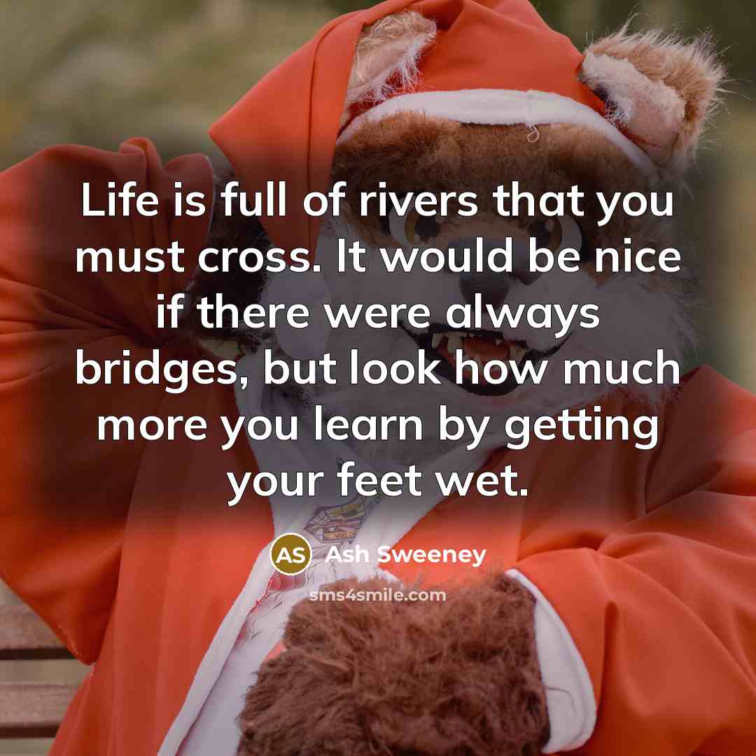 “Life is full of rivers that you must cross. It…” quote by Ash Sweeney