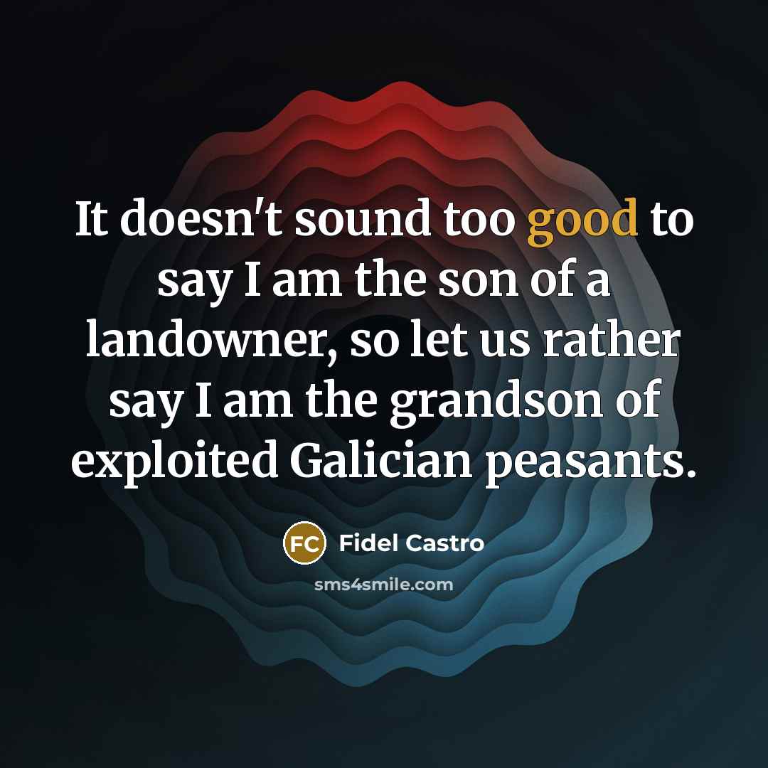 “It doesn't sound too good to say I am the…” quote by Fidel Castro