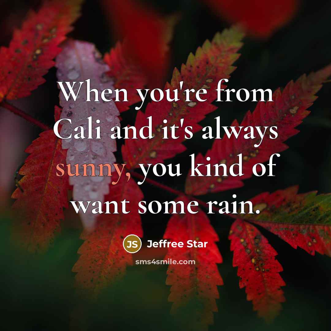 “When you're from Cali and it's always sunny, you kind…” quote by Jeffree Star