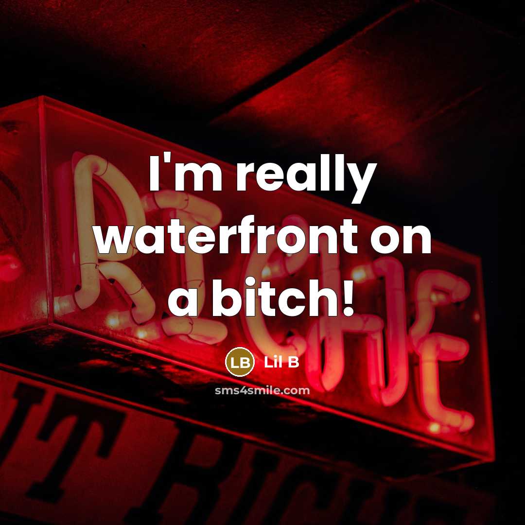 “I'm really waterfront on a bitch!” quote by Lil B