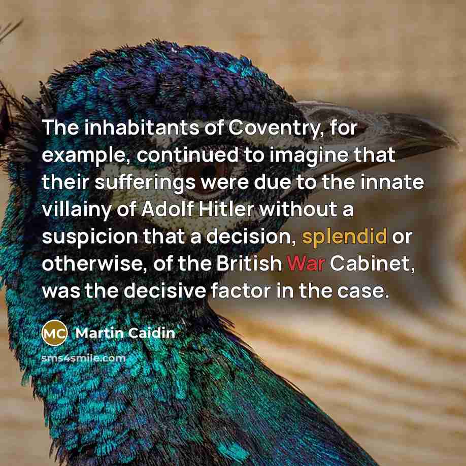 “The inhabitants of Coventry, for example, continued to imagine that…” quote by Martin Caidin