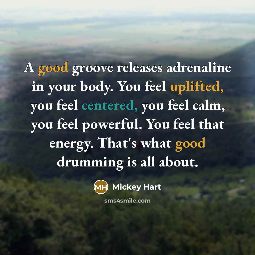 “A good groove releases adrenaline in your body. You feel…” quote by Mickey Hart