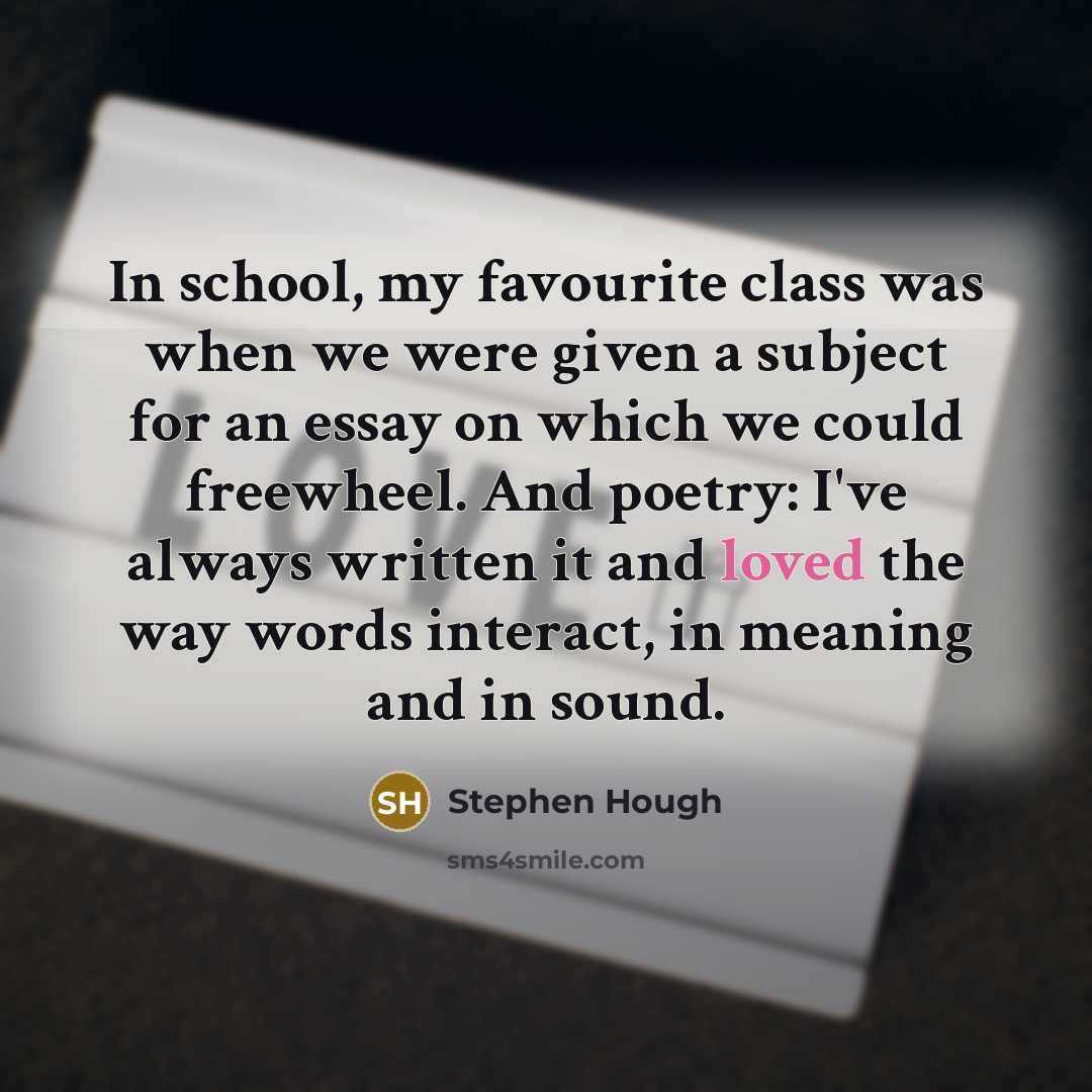“In school, my favourite class was when we were given…” quote by Stephen Hough
