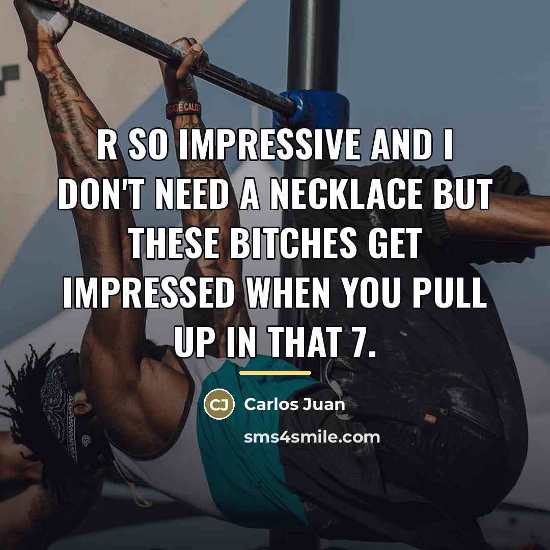 “R so impressive and I don't need a necklace but…” quote by Carlos Juan