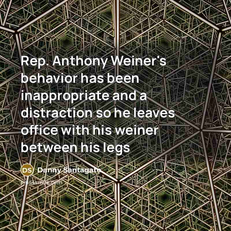 “Rep. Anthony Weiner's behavior has been inappropriate and a distraction…” quote by Danny Santagato
