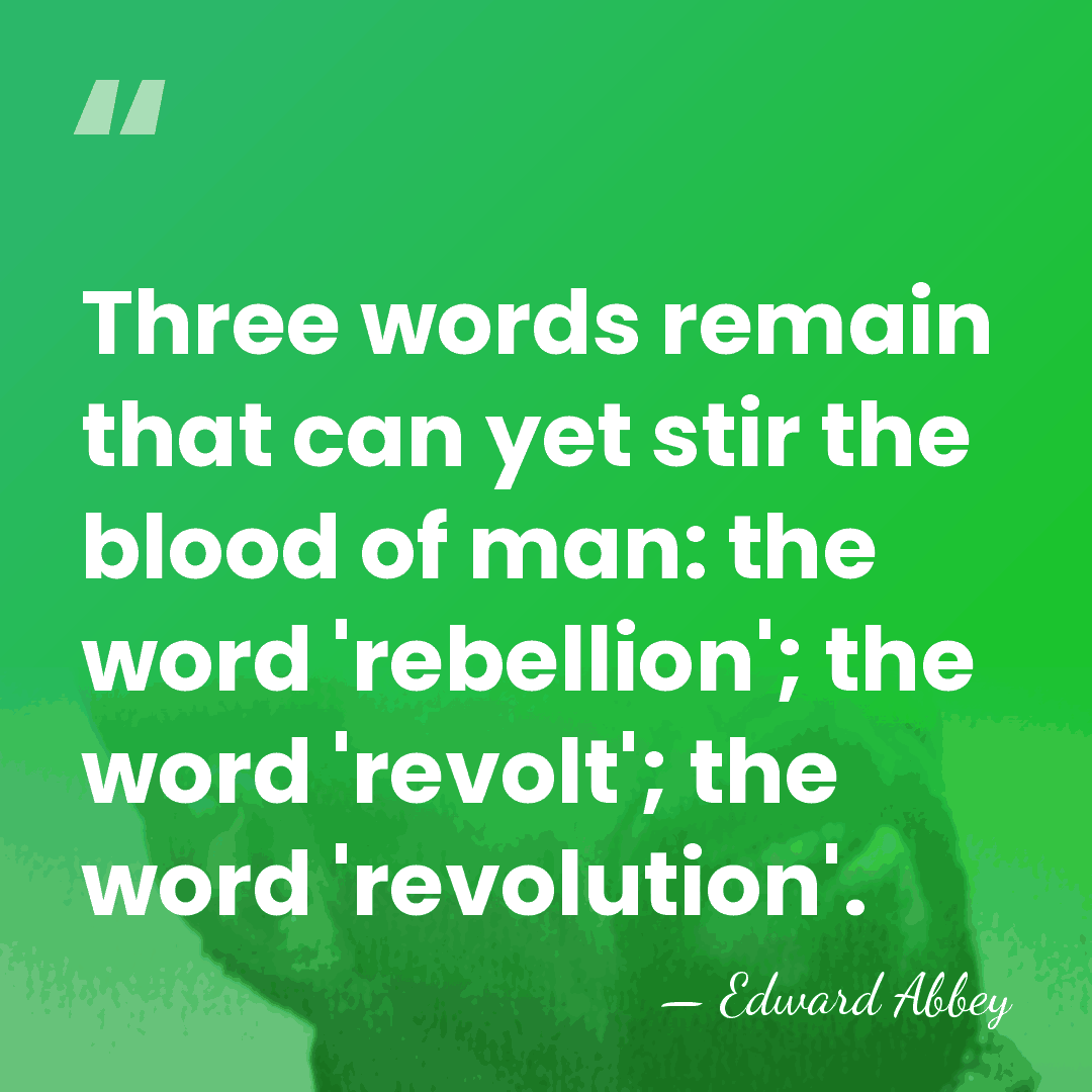 Three words remain that can yet stir the blood of man: the&hellip; - Edward Abbey