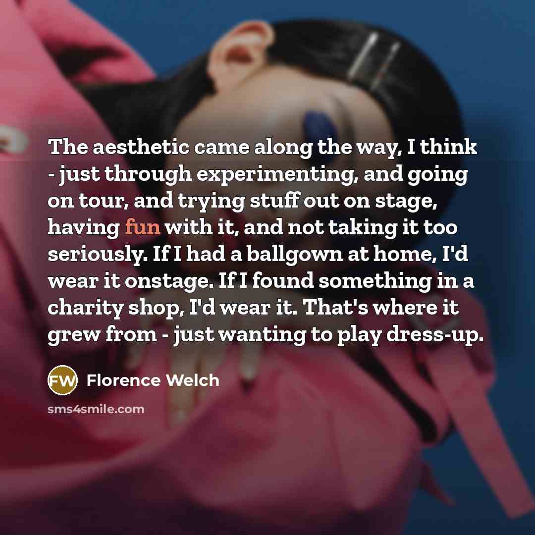“The aesthetic came along the way, I think - just…” quote by Florence Welch