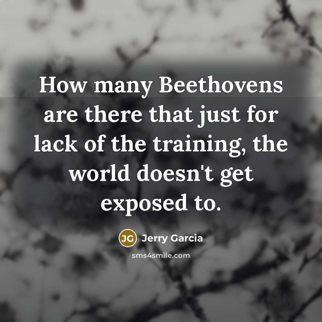 “How many Beethovens are there that just for lack of…” quote by Jerry Garcia