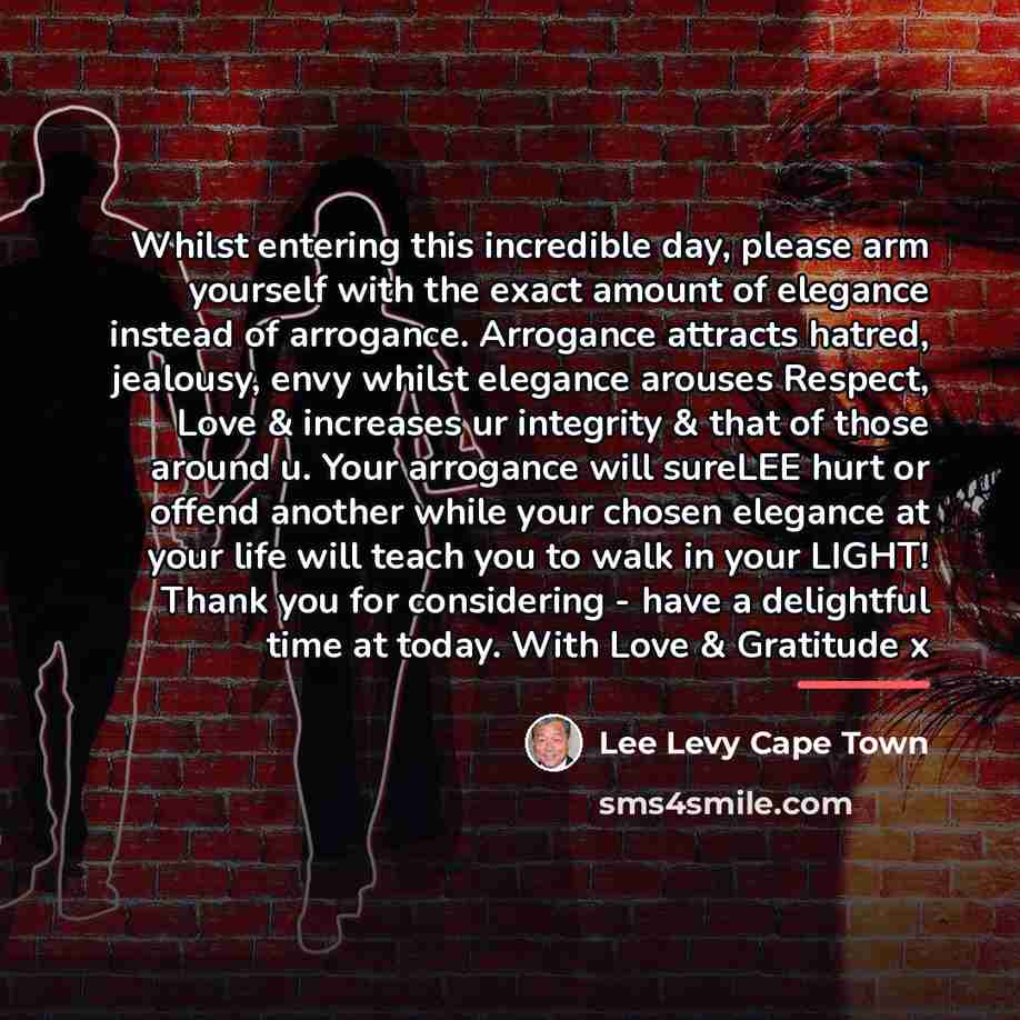 “Whilst entering this incredible day, please arm yourself with the…” quote by Lee Levy Cape Town