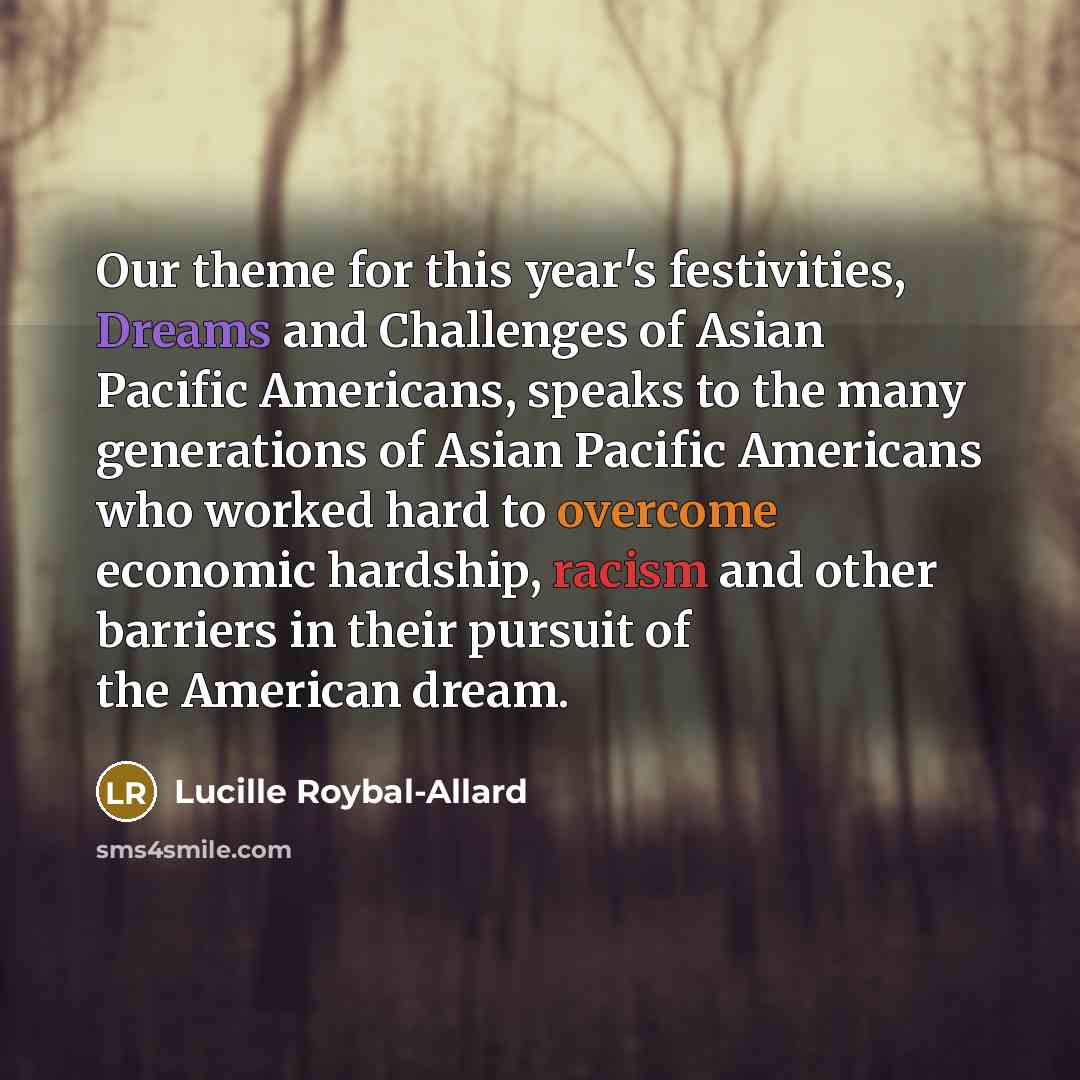 “Our theme for this year's festivities, Dreams and Challenges of…” quote by Lucille Roybal-Allard