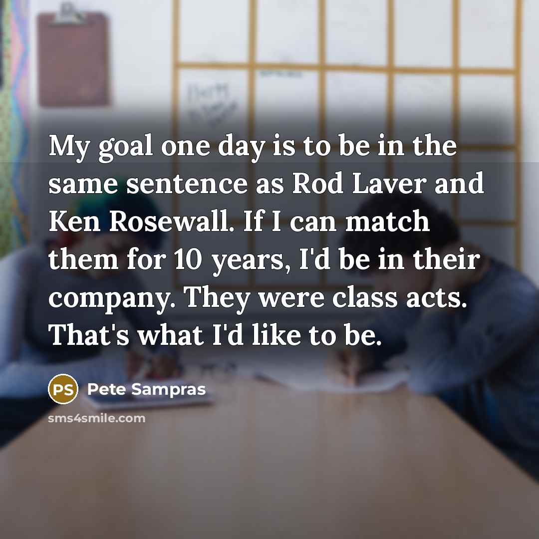 “My goal one day is to be in the same…” quote by Pete Sampras