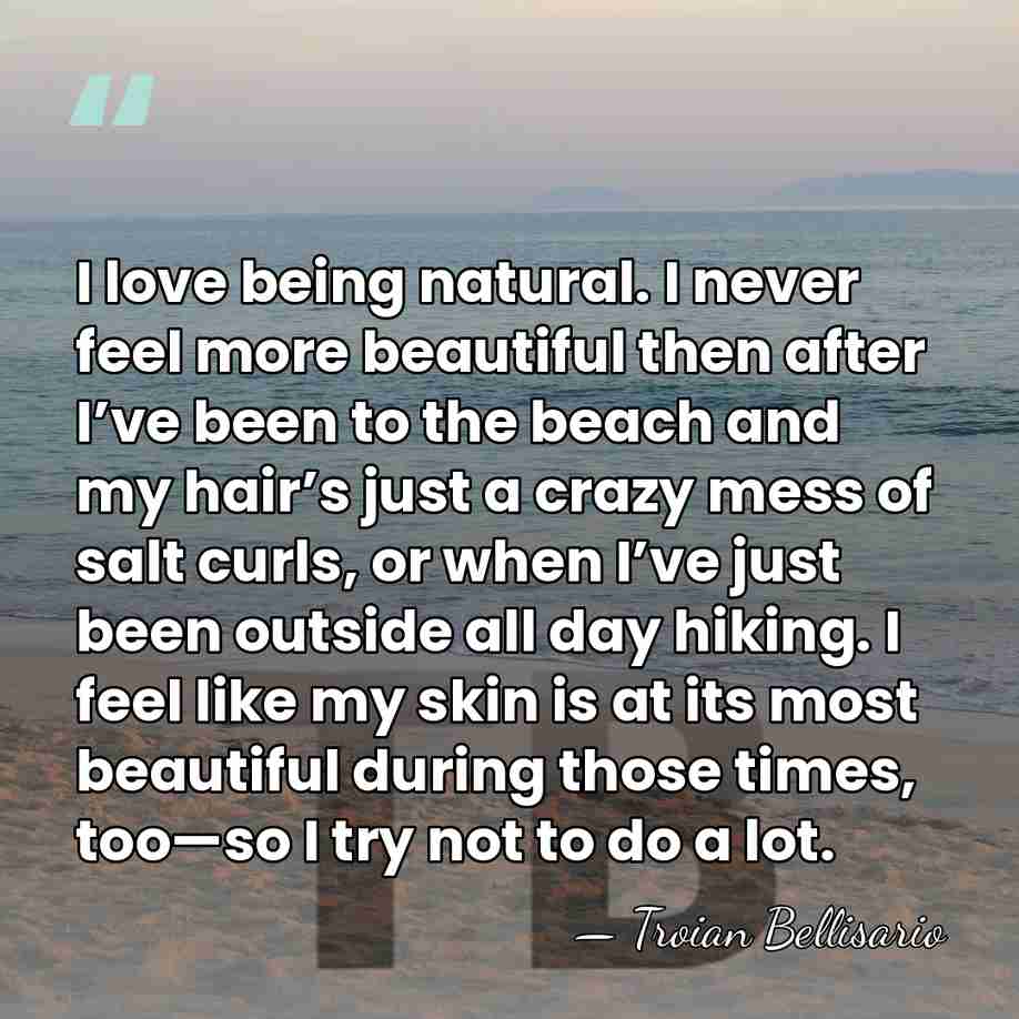 I love being natural. I never feel more beautiful then after I’ve&hellip; - Troian Bellisario