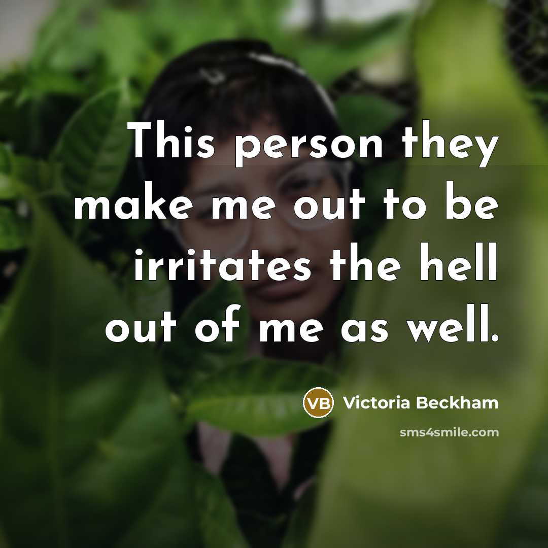“This person they make me out to be irritates the…” quote by Victoria Beckham