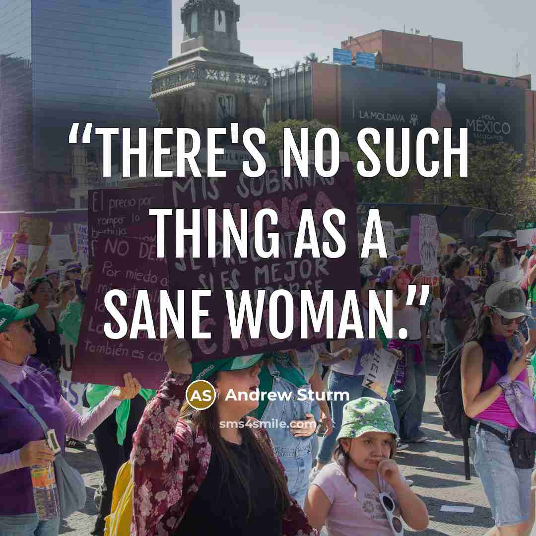 “There's no such thing as a sane woman.” quote by Andrew Sturm