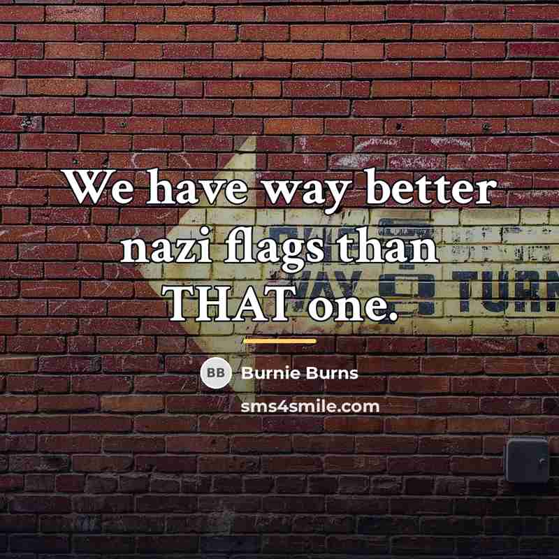 “We have way better nazi flags than THAT one.…” quote by Burnie Burns