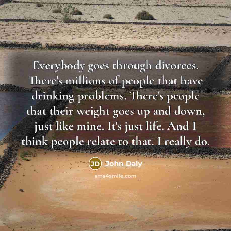 “Everybody goes through divorces. There's millions of people that have…” quote by John Daly