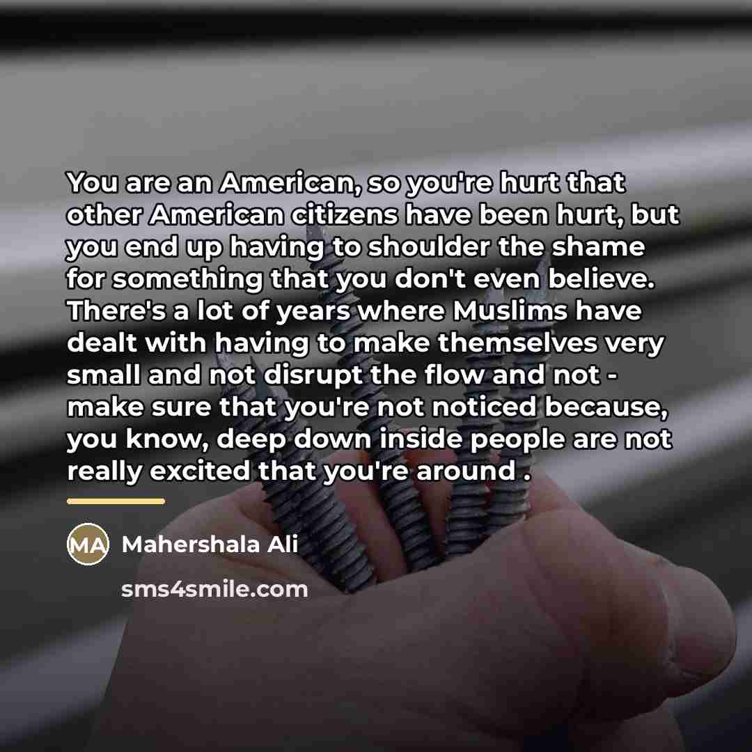 “You are an American, so you're hurt that other American…” quote by Mahershala Ali