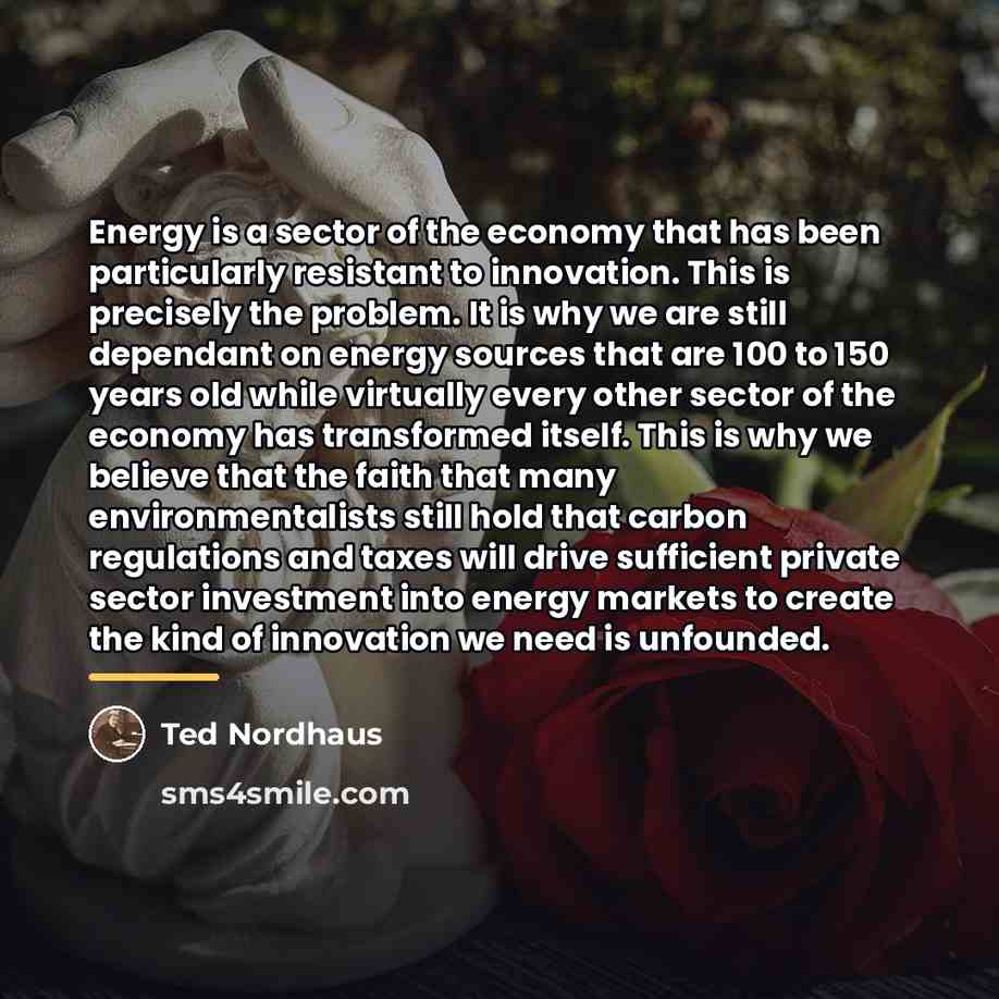 “Energy is a sector of the economy that has been…” quote by Ted Nordhaus