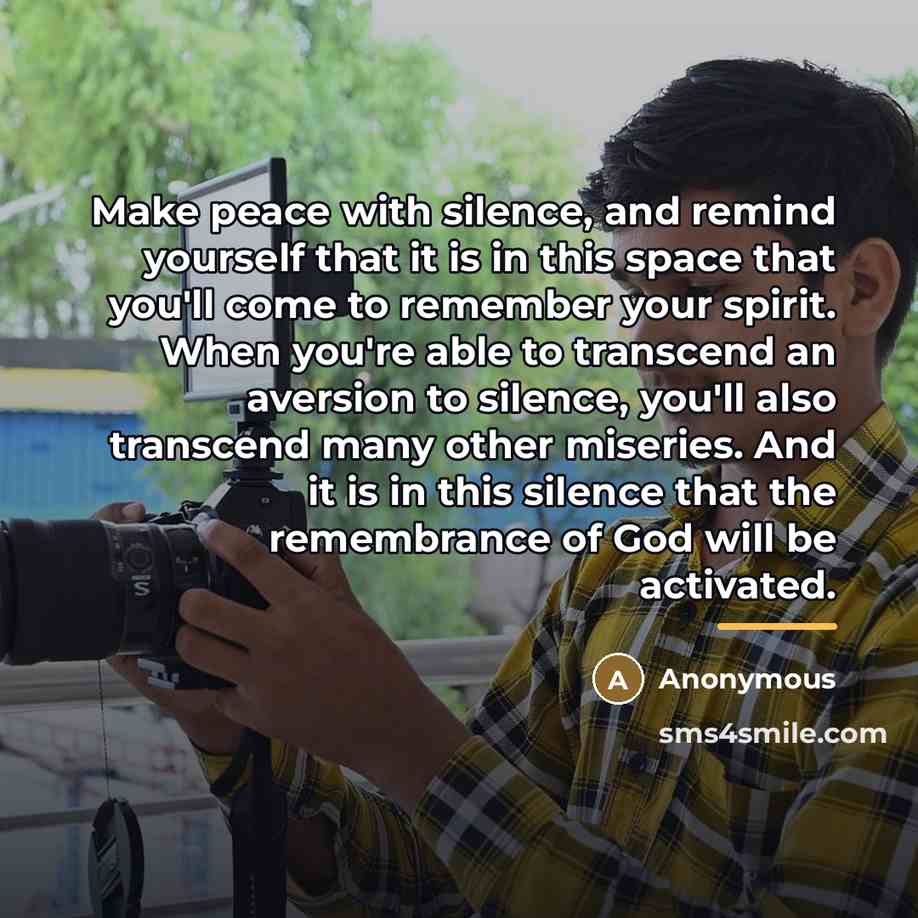 “Make peace with silence, and remind yourself that it is…” quote by Anonymous