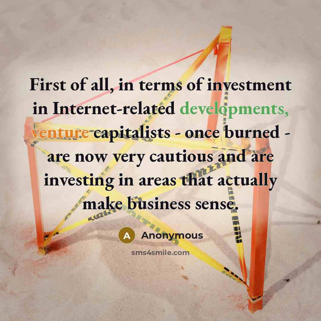 “First of all, in terms of investment in Internet-related developments,…” quote by Anonymous