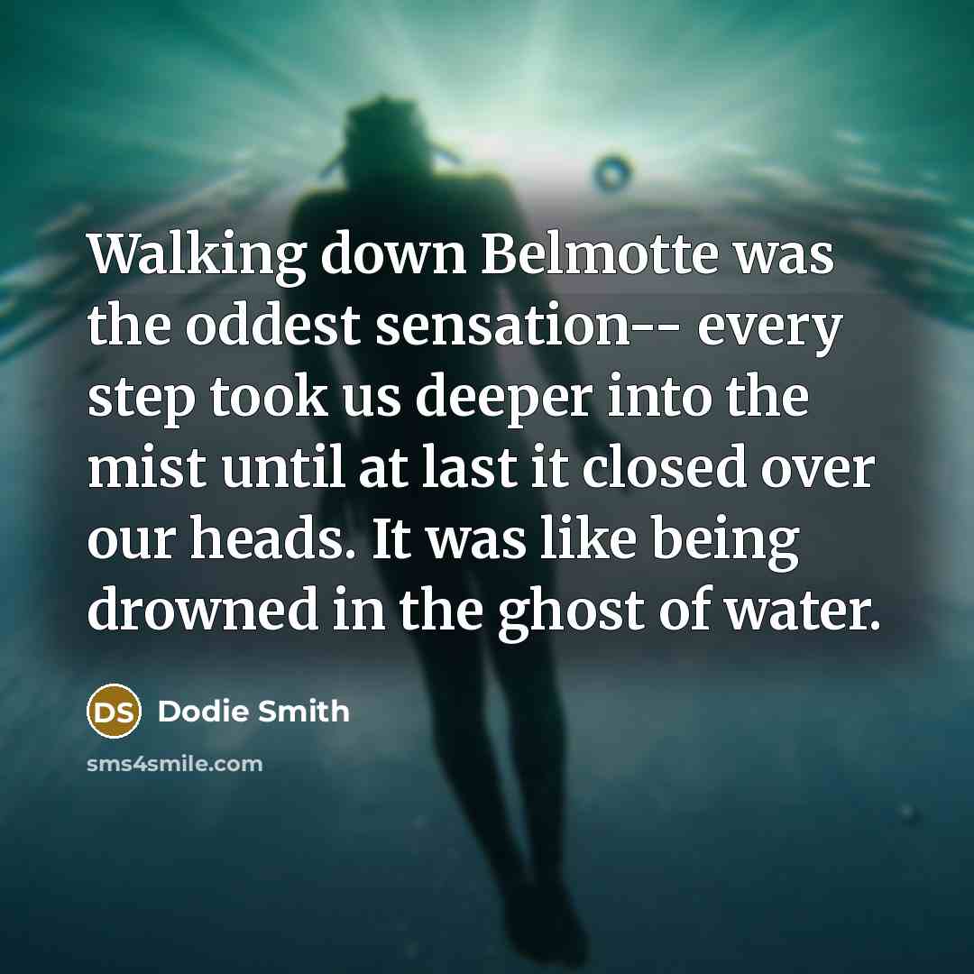 “Walking down Belmotte was the oddest sensation-- every step took…” quote by Dodie Smith